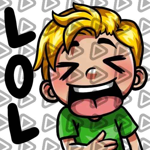 Streamer Male Blonde - LOL (Green) - Emote
