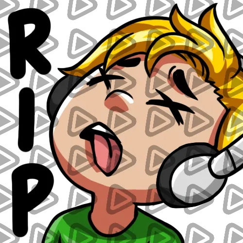Streamer Male Blonde - RIP (Green) - Emote