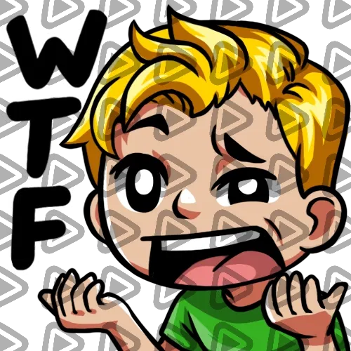 Streamer Male Blonde - WTF (Green) - Emote