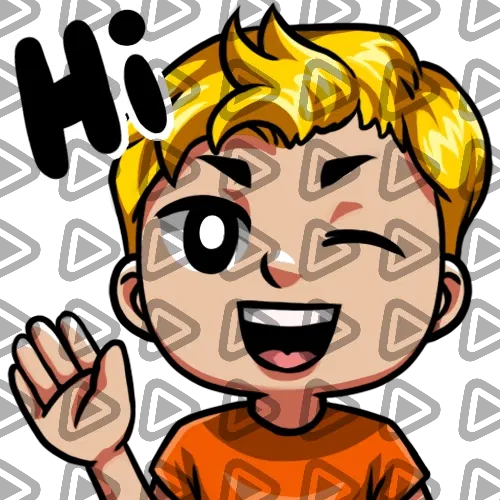 Streamer Male Blonde - HI (Orange) - Emote