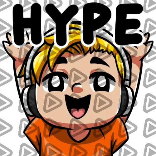 Streamer Male Blonde - HYPE (Orange) - Emote