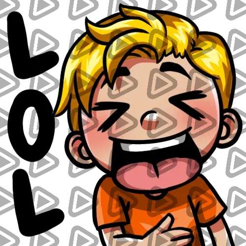 Streamer Male Blonde - LOL (Orange) - Emote