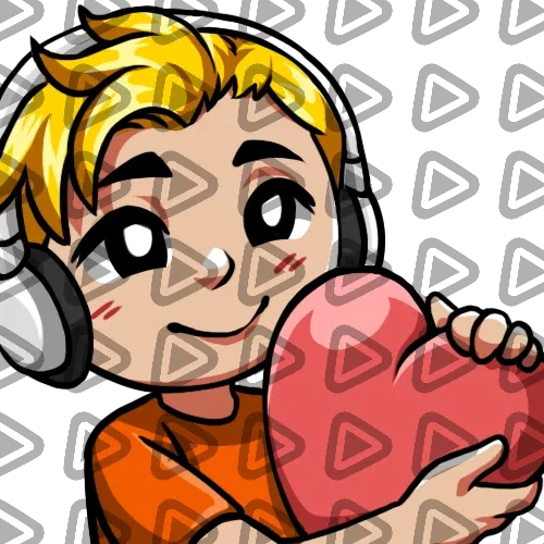 Streamer Male Blonde - LOVE (Orange) - Emote