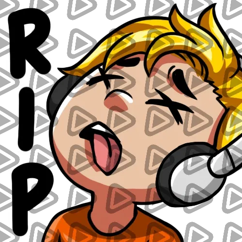 Streamer Male Blonde - RIP (Orange) - Emote