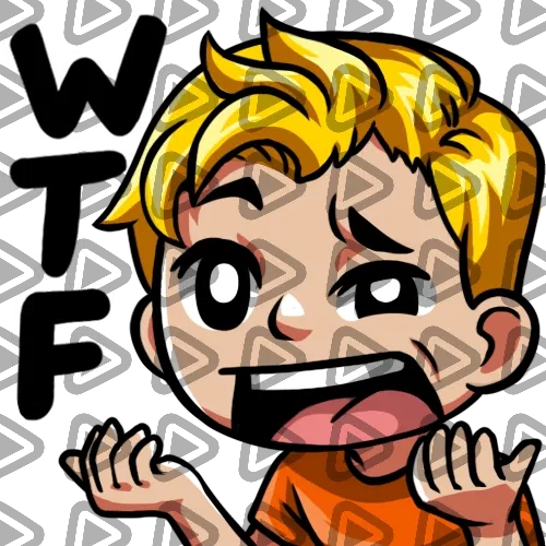 Streamer Male Blonde - WTF (Orange) - Emote