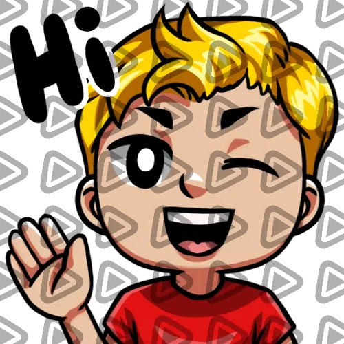 Streamer Male Blonde - HI (Red) - Emote