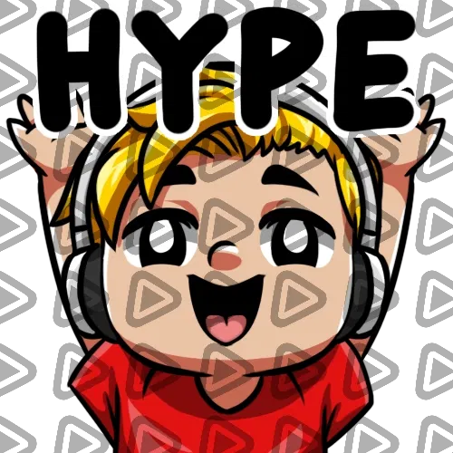 Streamer Male Blonde - HYPE (Red) - Emote