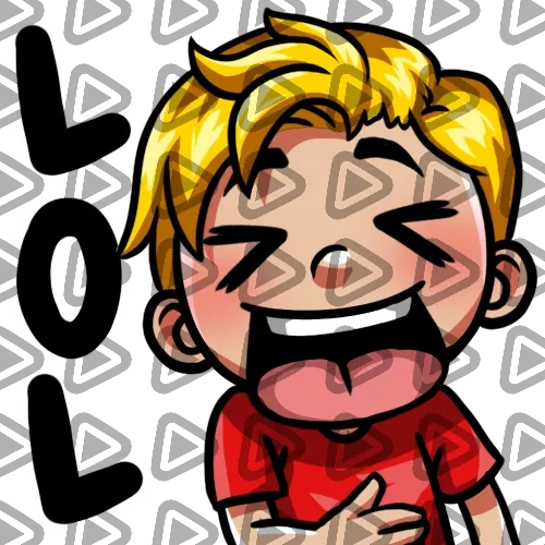 Streamer Male Blonde - LOL (Red) - Emote