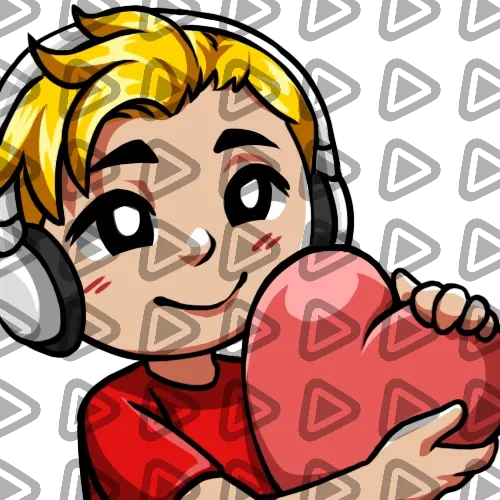 Streamer Male Blonde - LOVE (Red) - Emote