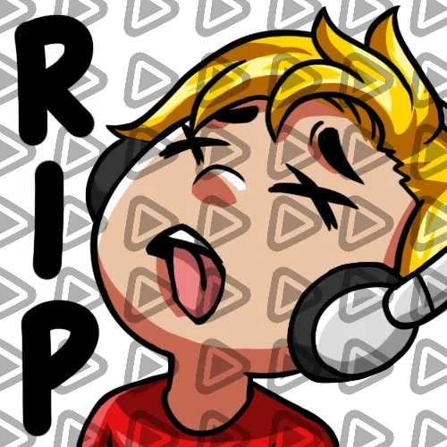 Streamer Male Blonde - RIP (Red) - Emote
