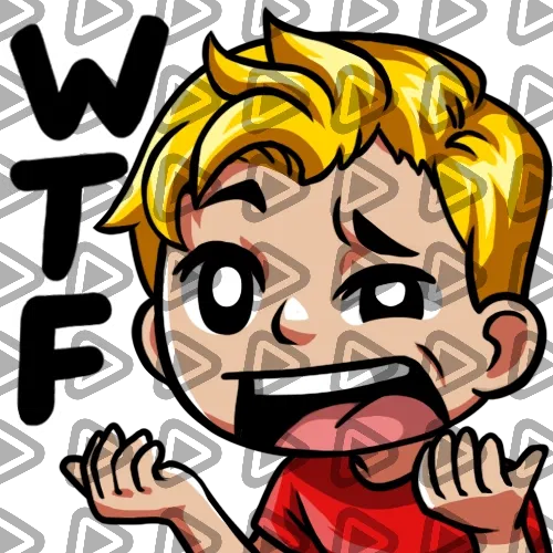 Streamer Male Blonde - WTF (Red) - Emote