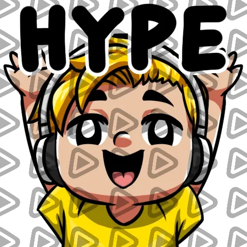 Streamer Male Blonde - HYPE (Yellow) - Emote