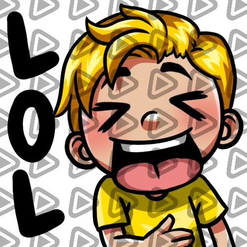 Streamer Male Blonde - LOL (Yellow) - Emote