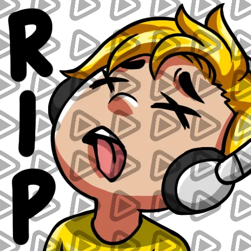 Streamer Male Blonde - RIP (Yellow) - Emote
