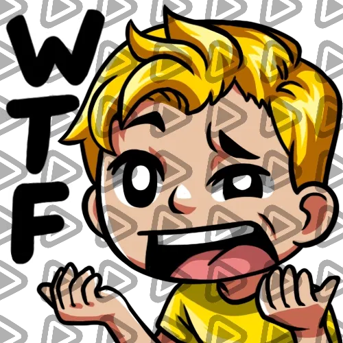 Streamer Male Blonde - WTF (Yellow) - Emote