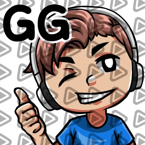 Streamer Male Brunette - GG (Blue) - Emote