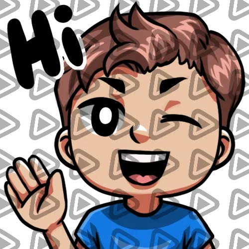 Streamer Male Brunette - HI (Blue) - Emote