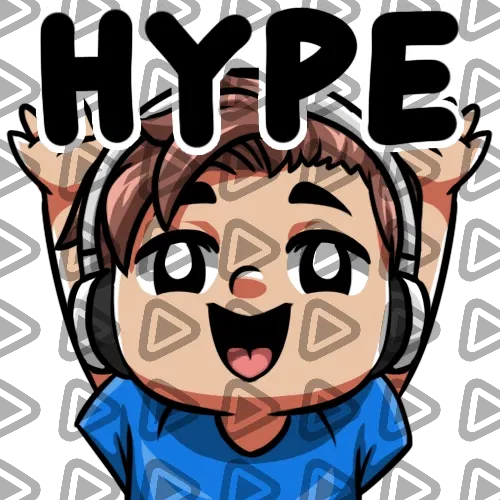 Streamer Male Brunette - HYPE (Blue) - Emote