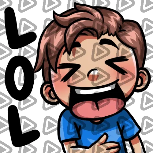 Streamer Male Brunette - LOL (Blue) - Emote