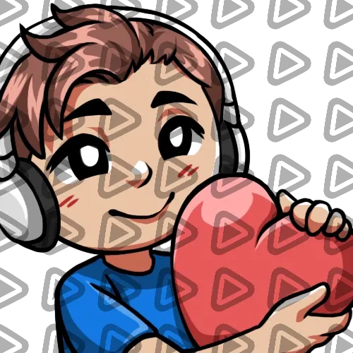 Streamer Male Brunette - LOVE (Blue) - Emote