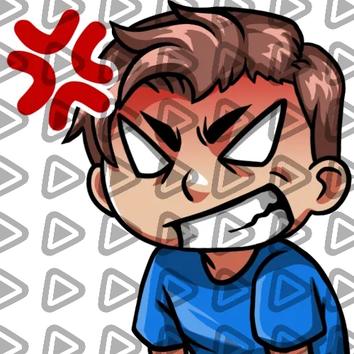 Streamer Male Brunette - RAGE (Blue) - Emote