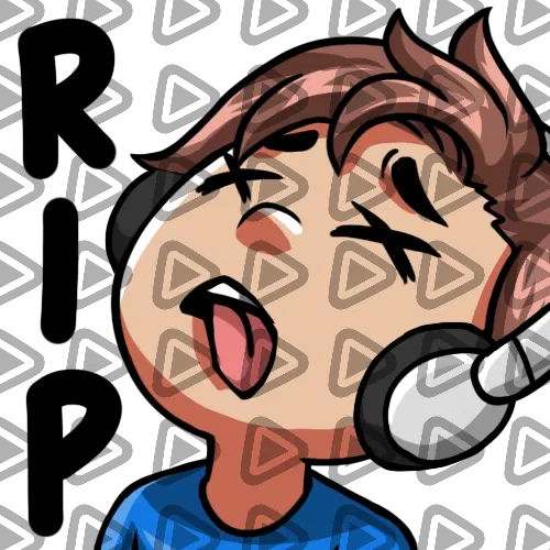 Streamer Male Brunette - RIP (Blue) - Emote