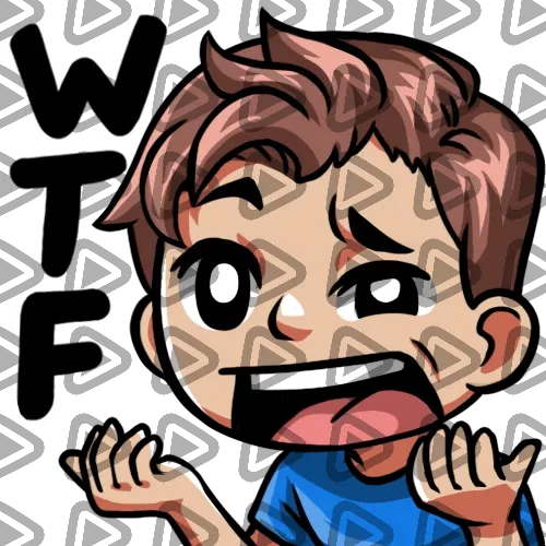 Streamer Male Brunette - WTF (Blue) - Emote