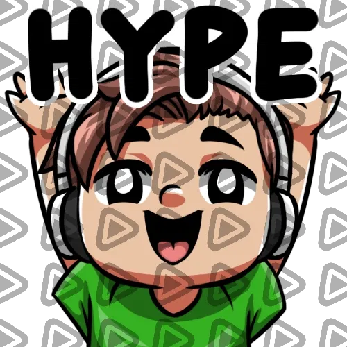 Streamer Male Brunette - HYPE (Green) - Emote
