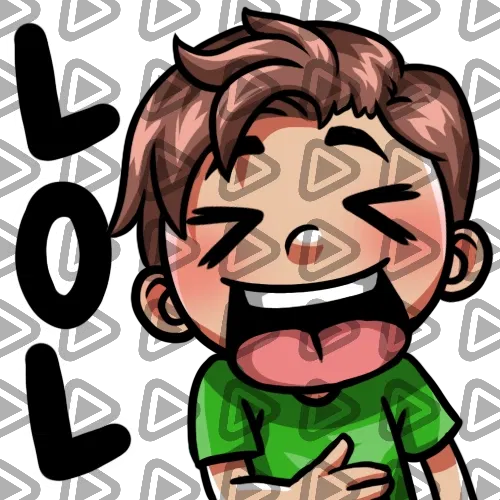 Streamer Male Brunette - LOL (Green) - Emote
