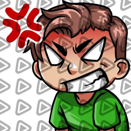 Streamer Male Brunette - RAGE (Green) - Emote