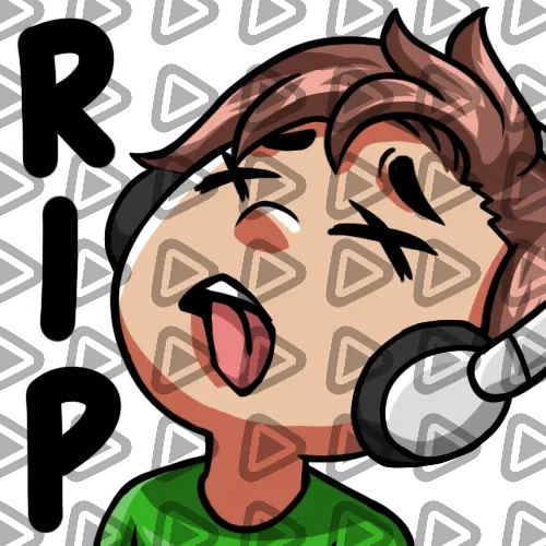 Streamer Male Brunette - RIP (Green) - Emote