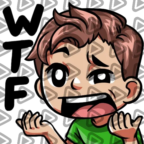 Streamer Male Brunette - WTF (Green) - Emote