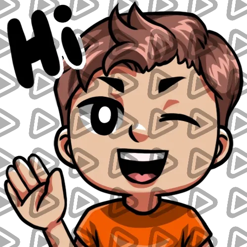 Streamer Male Brunette - HI (Orange) - Emote