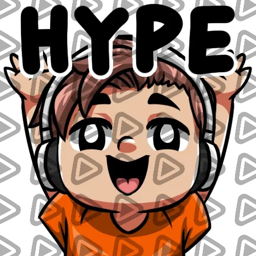 Streamer Male Brunette - HYPE (Orange) - Emote