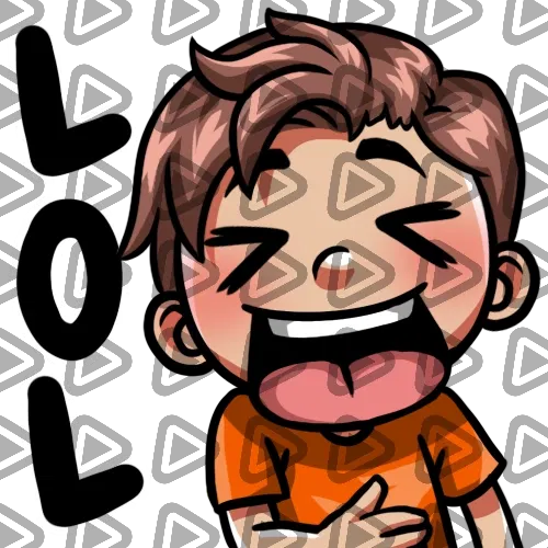 Streamer Male Brunette - LOL (Orange) - Emote