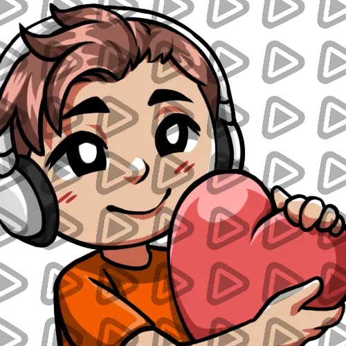 Streamer Male Brunette - LOVE (Orange) - Emote