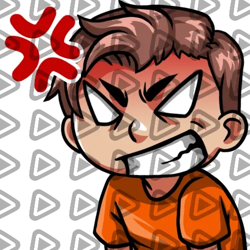 Streamer Male Brunette - RAGE (Orange) - Emote