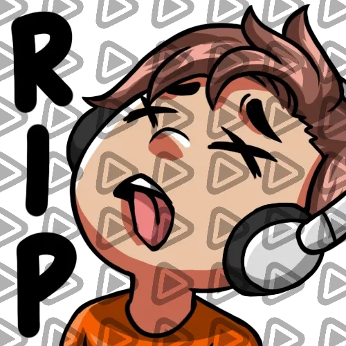 Streamer Male Brunette - RIP (Orange) - Emote