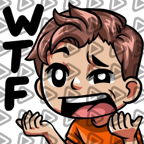Streamer Male Brunette - WTF (Orange) - Emote