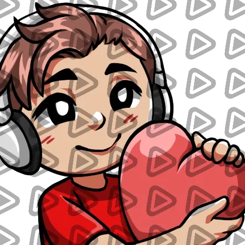 Streamer Male Brunette - LOVE (Red) - Emote