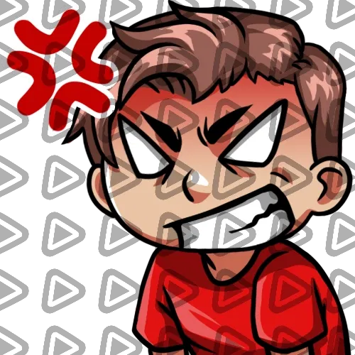 Streamer Male Brunette - RAGE (Red) - Emote