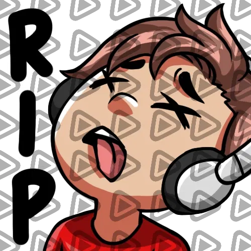 Streamer Male Brunette - RIP (Red) - Emote