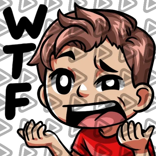 Streamer Male Brunette - WTF (Red) - Emote