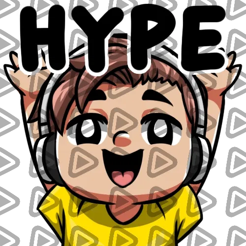 Streamer Male Brunette - HYPE (Yellow) - Emote