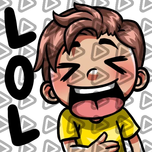 Streamer Male Brunette - LOL (Yellow) - Emote
