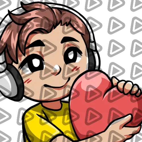 Streamer Male Brunette - LOVE (Yellow) - Emote