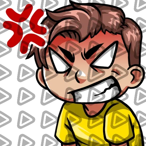 Streamer Male Brunette - RAGE (Yellow) - Emote