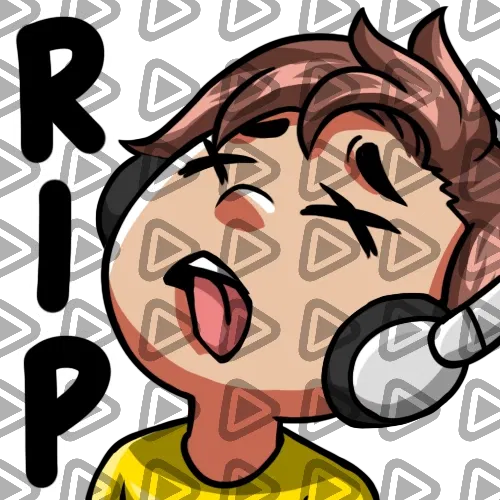 Streamer Male Brunette - RIP (Yellow) - Emote