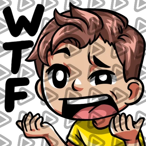 Streamer Male Brunette - WTF (Yellow) - Emote