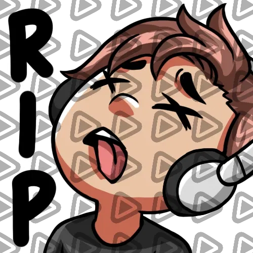 Streamer Male Brunette - RIP (Black) - Emote